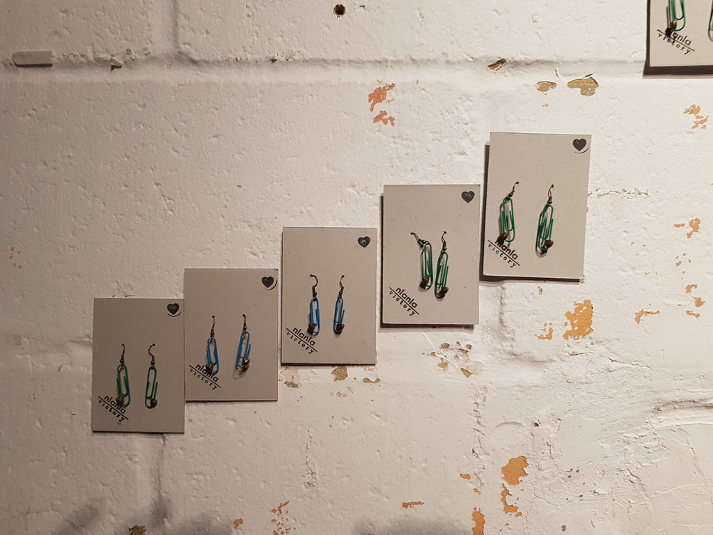 Lime Green Personalised Paperclip Earrings | by lovedbynlanla