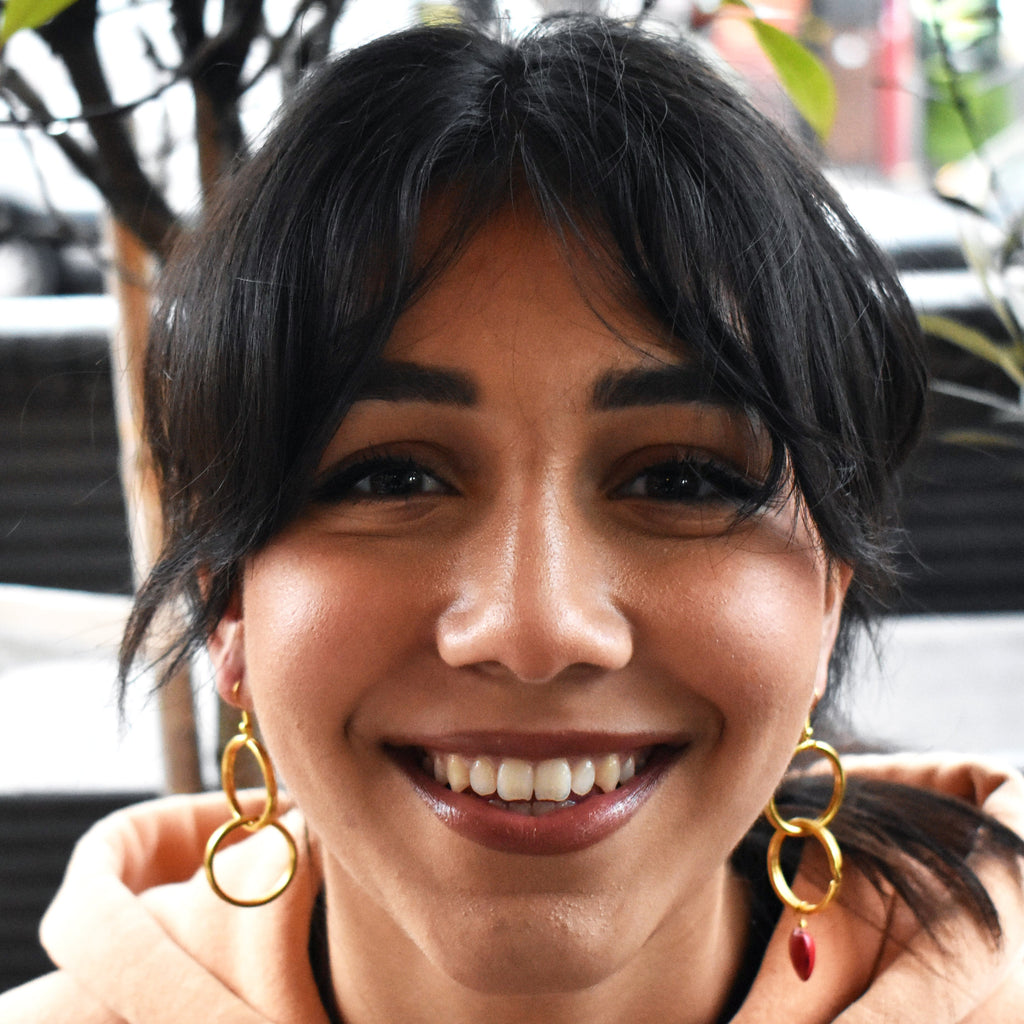 Signature Red Heart Double Loop Mismatched Earrings, Minimalist Earrings | by lovedbynlanla