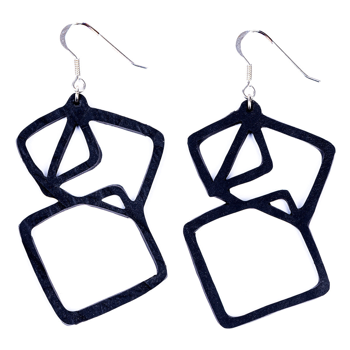 Belinda Geometric Recycled Rubber Earrings