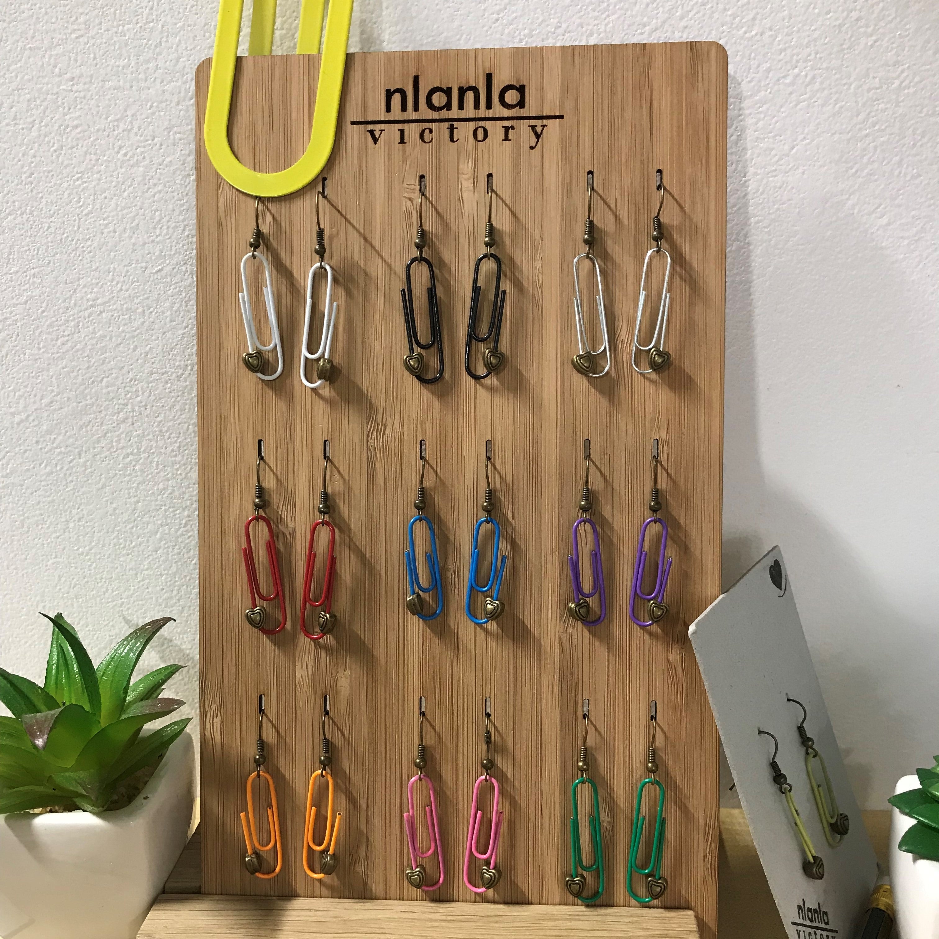 Lime Green Personalised Paperclip Earrings | by lovedbynlanla