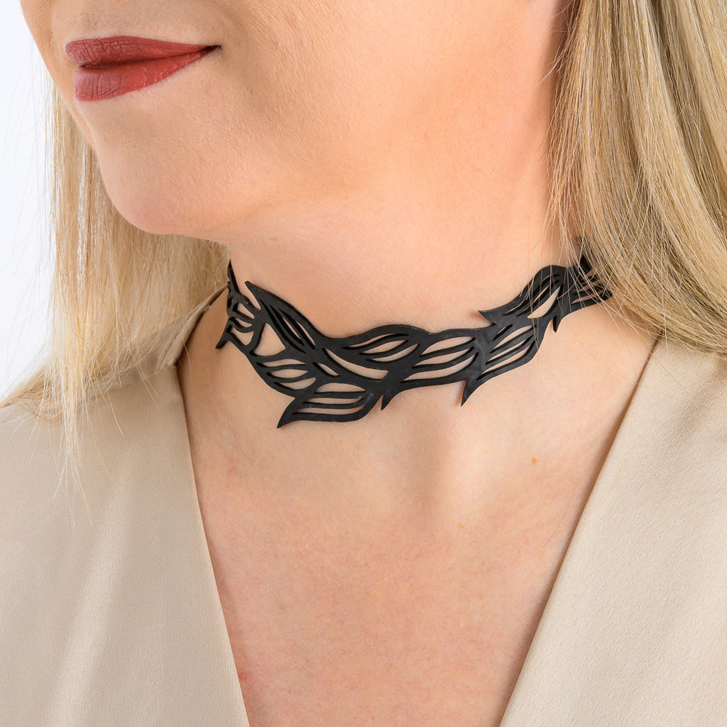 Jasmine Recycled Rubber Choker Necklace Eco-Friendly